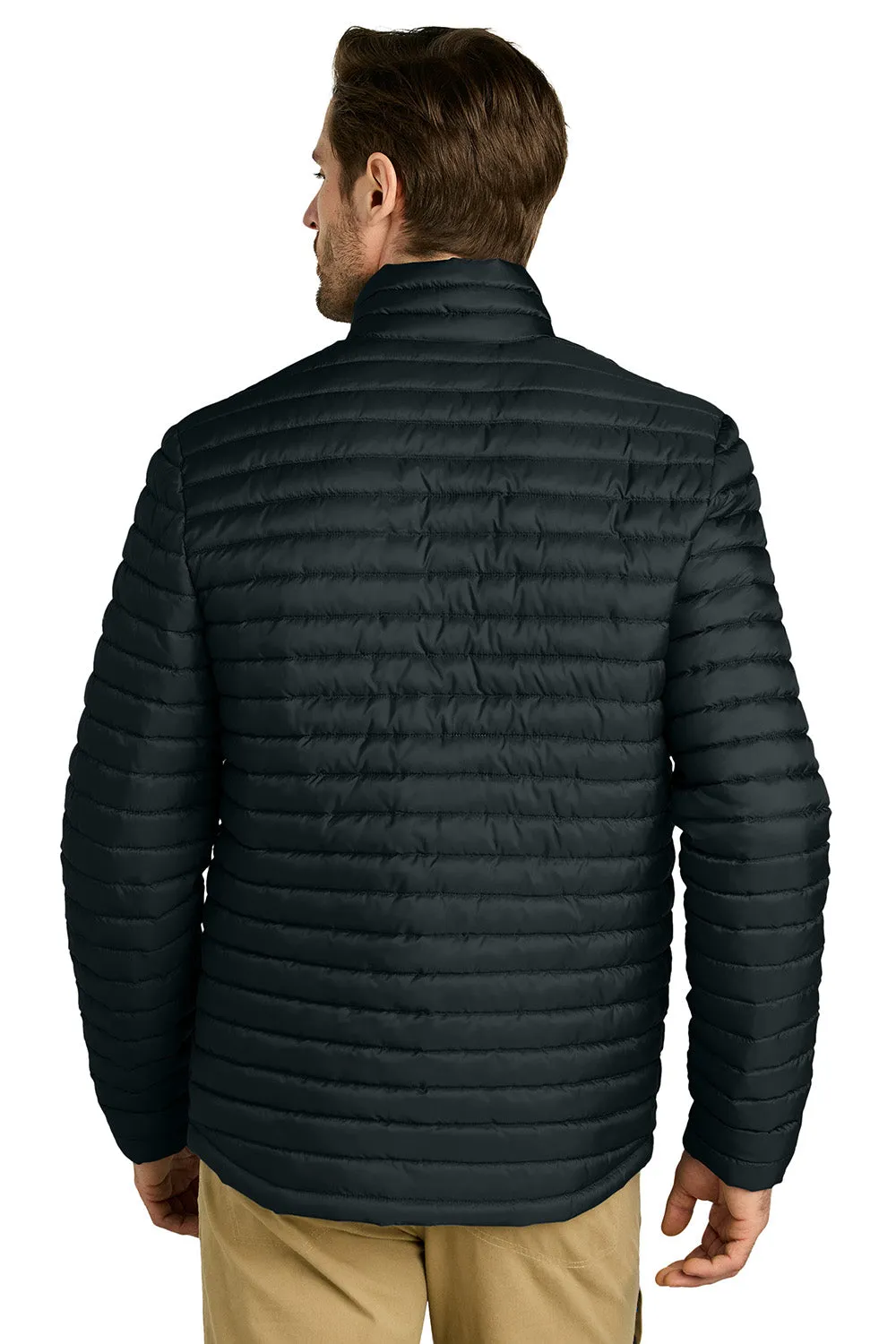 Eddie Bauer Mens Packable Quilted Water Resistant Full Zip Jacket - Black