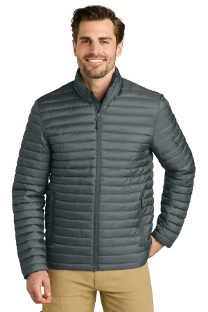 Eddie Bauer Mens Packable Quilted Water Resistant Full Zip Jacket - Metal Grey  Exquisite Clothing Eddie-Bauer