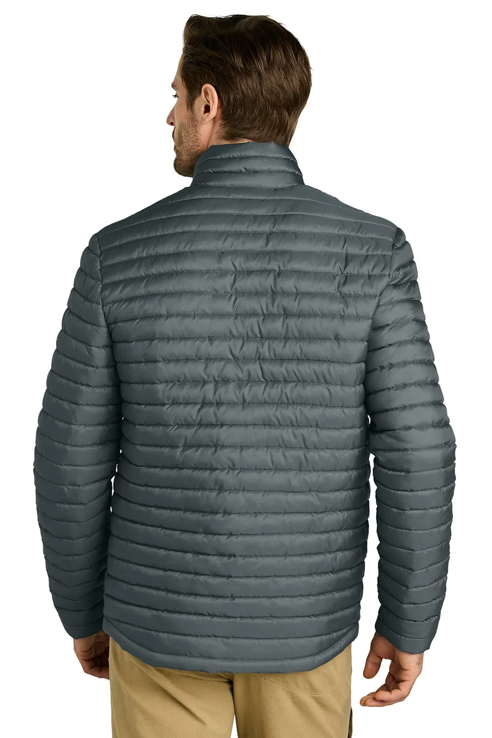 Eddie Bauer Mens Packable Quilted Water Resistant Full Zip Jacket - Metal Grey  Exquisite Clothing Eddie-Bauer