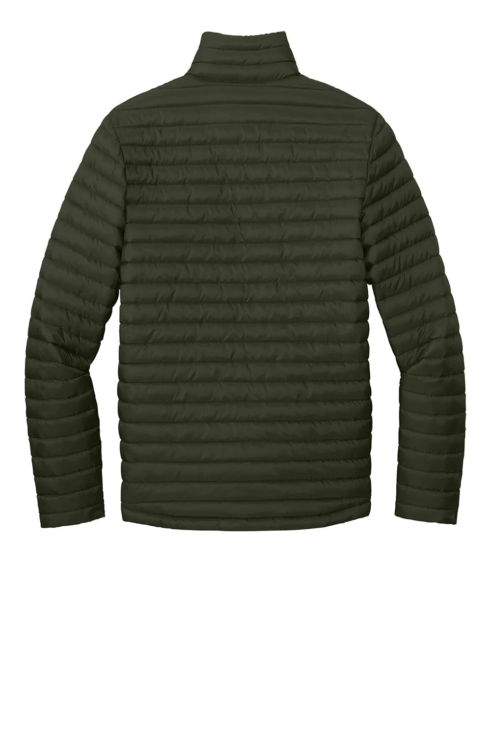 Eddie Bauer Mens Packable Quilted Water Resistant Full Zip Jacket - Olive Green