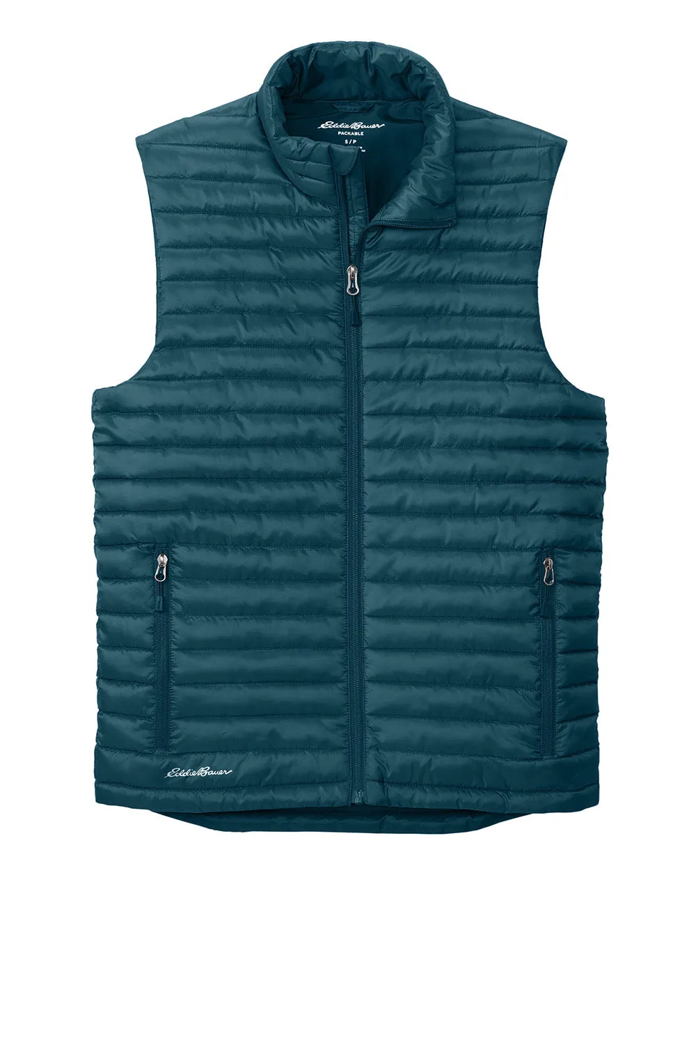 Eddie Bauer Mens Packable Quilted Water Resistant Full Zip Vest - Adriatic Blue  Exquisite Clothing Eddie-Bauer