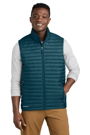 Eddie Bauer Mens Packable Quilted Water Resistant Full Zip Vest - Adriatic Blue  Exquisite Clothing Eddie-Bauer