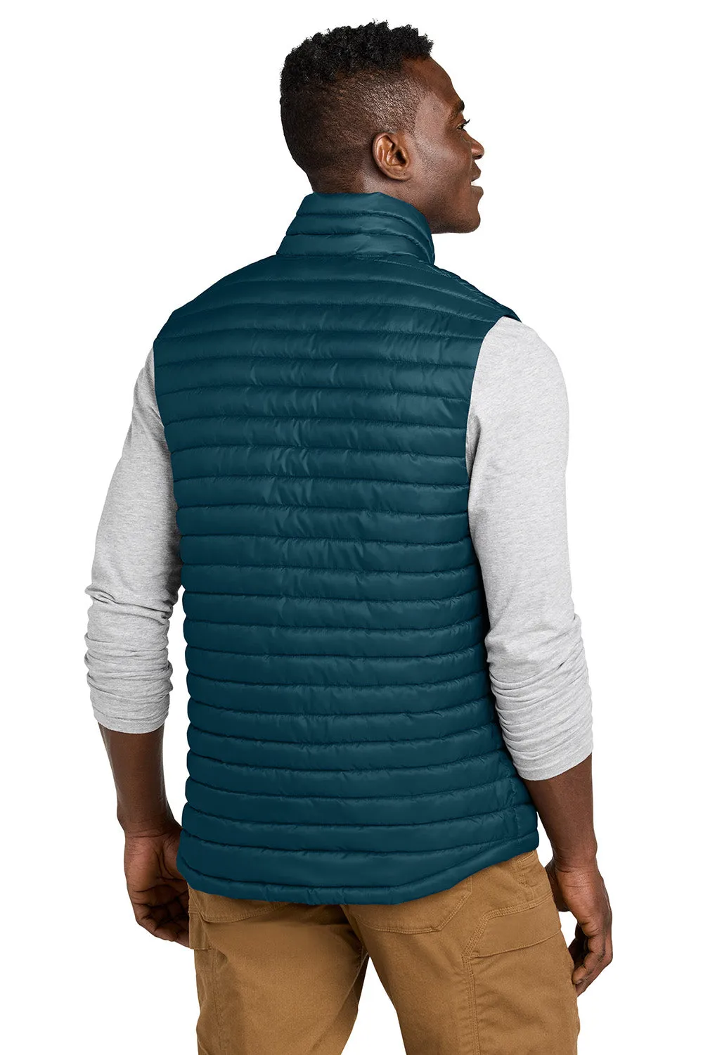 Eddie Bauer Mens Packable Quilted Water Resistant Full Zip Vest - Adriatic Blue  Exquisite Clothing Eddie-Bauer