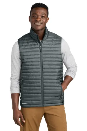 Eddie Bauer Mens Packable Quilted Water Resistant Full Zip Vest - Metal Grey  Exquisite Clothing Eddie-Bauer