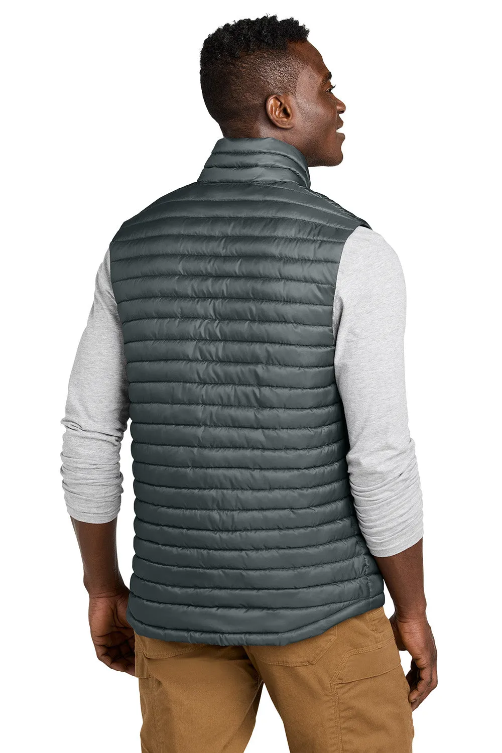 Eddie Bauer Mens Packable Quilted Water Resistant Full Zip Vest - Metal Grey  Exquisite Clothing Eddie-Bauer