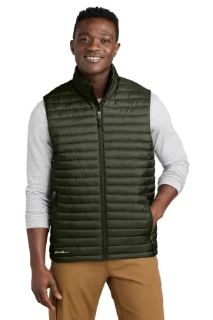 Eddie Bauer Mens Packable Quilted Water Resistant Full Zip Vest - Olive Green  Exquisite Clothing Eddie-Bauer