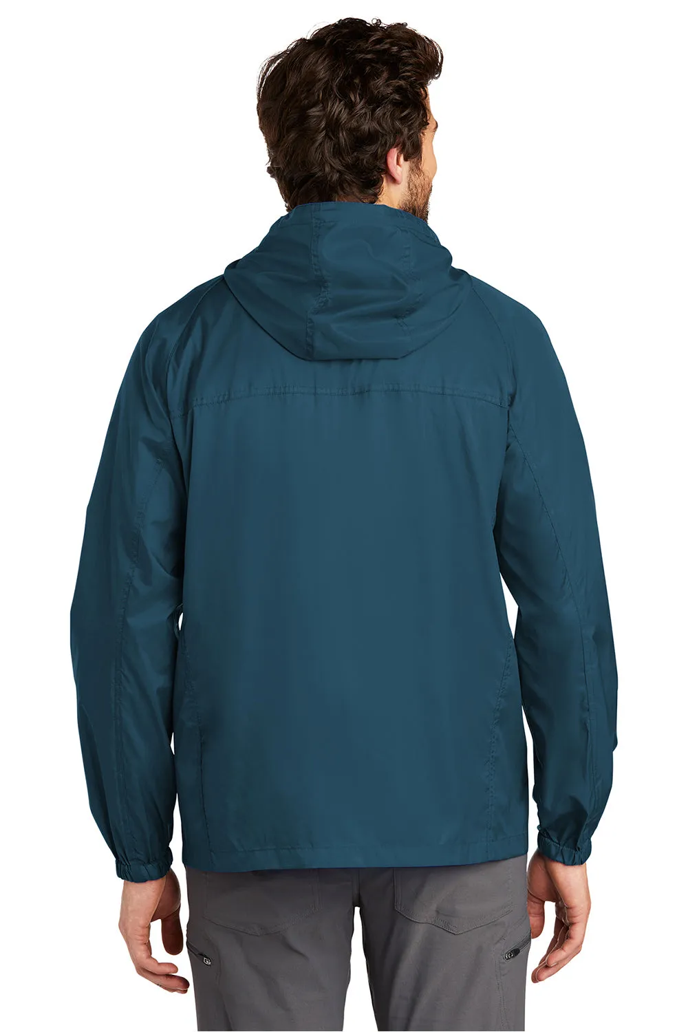 Eddie Bauer Mens Packable Wind Resistant Full Zip Hooded Jacket - Adriatic Blue  Exquisite Clothing Eddie-Bauer