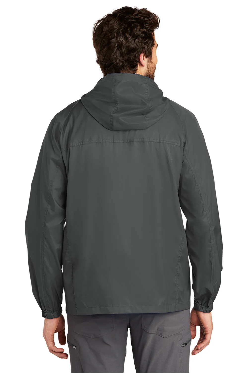 Eddie Bauer Mens Packable Wind Resistant Full Zip Hooded Jacket - Steel Grey  Exquisite Clothing Eddie-Bauer