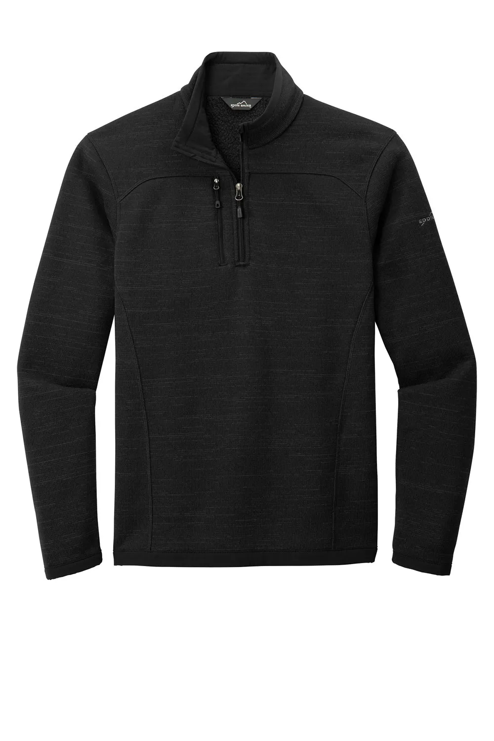 Eddie Bauer Mens Pill Resistant Fleece 1/4 Zip Jacket - Black  Exquisite Clothing Eddie-Bauer