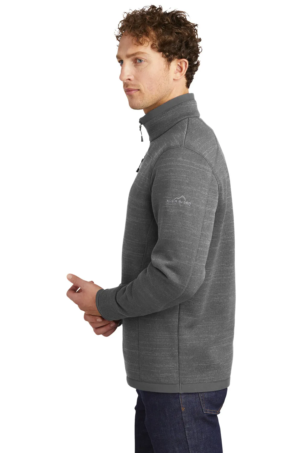 Eddie Bauer Mens Pill Resistant Fleece 1/4 Zip Jacket - Heather Dark Grey  Exquisite Clothing Eddie-Bauer
