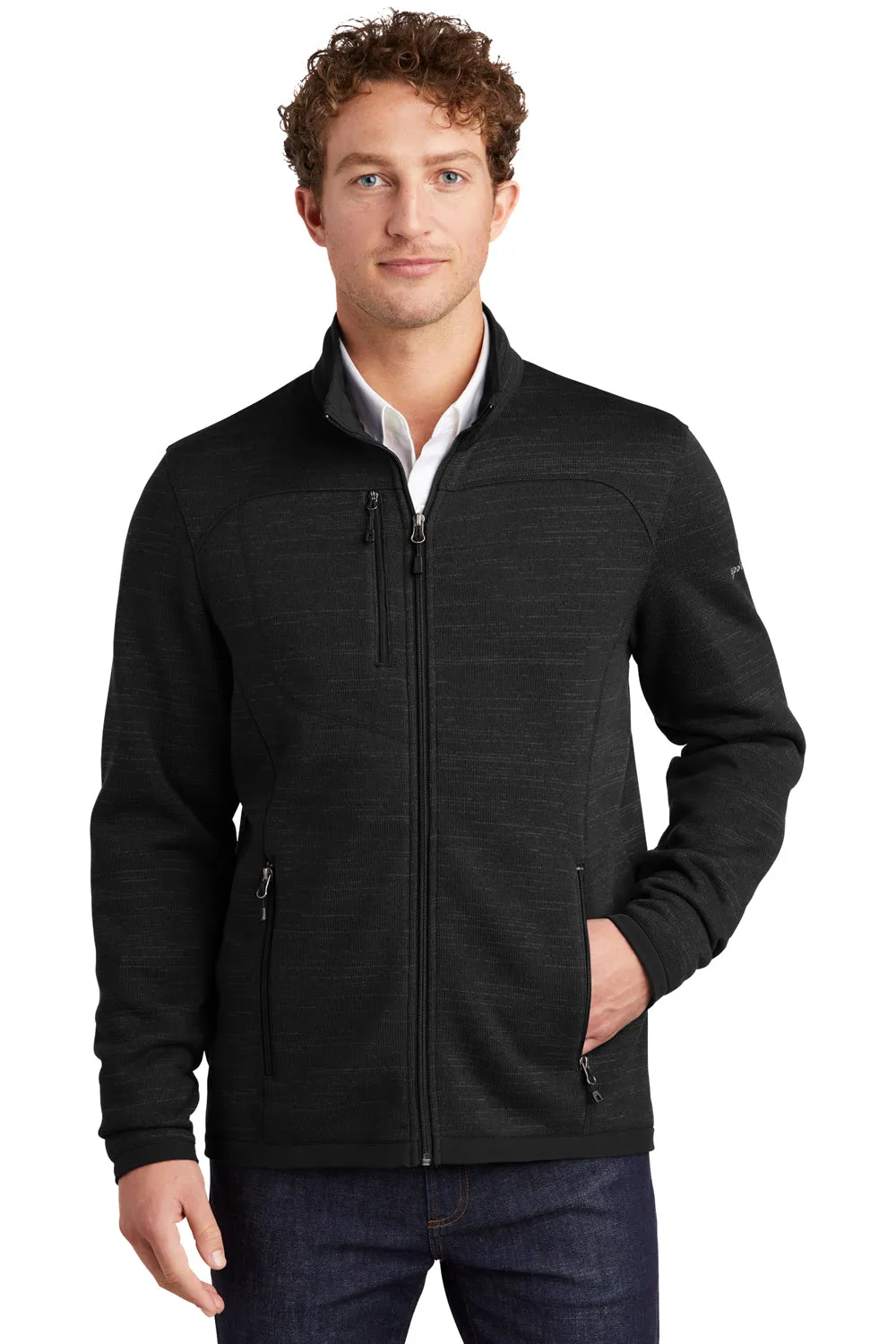 Eddie Bauer Mens Pill Resistant Fleece Full Zip Jacket - Black  Exquisite Clothing Eddie-Bauer