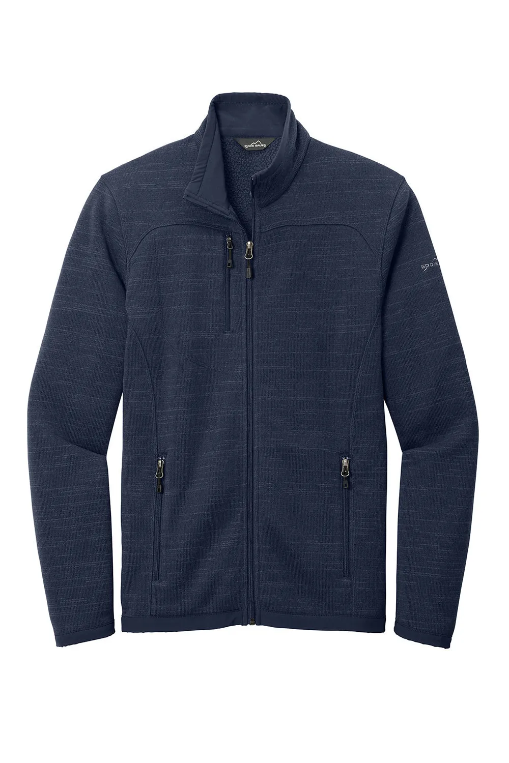 Eddie Bauer Mens Pill Resistant Fleece Full Zip Jacket - Heather River Navy Blue  Exquisite Clothing Eddie-Bauer