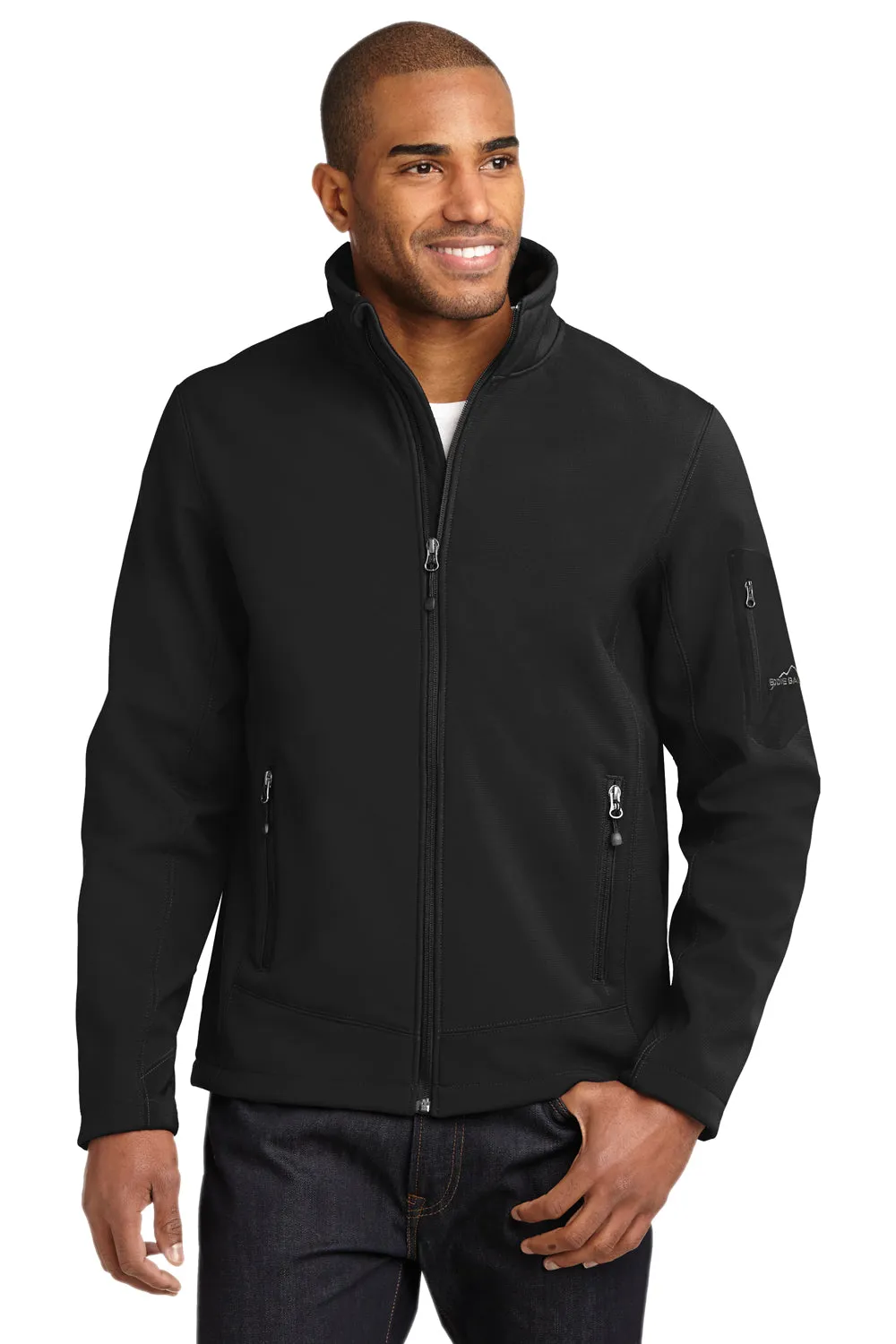 Eddie Bauer Mens Rugged Water Resistant Full Zip Jacket - Black  Exquisite Clothing Eddie-Bauer