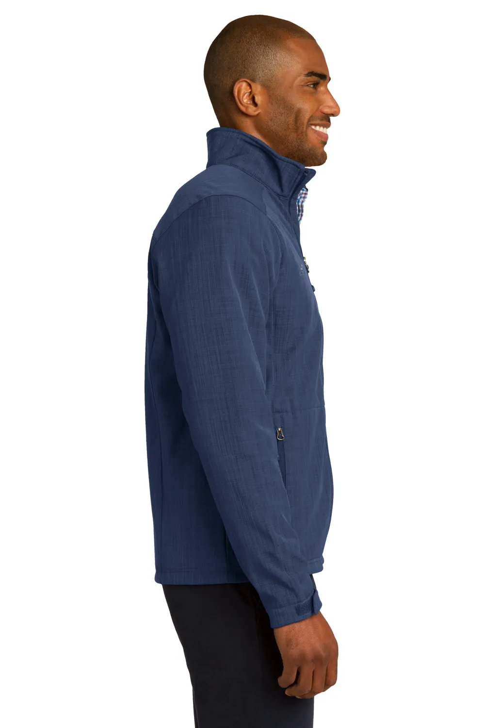 Eddie Bauer Mens Shaded Crosshatch Wind & Water Resistant Full Zip Jacket - Blue  Exquisite Clothing Eddie-Bauer