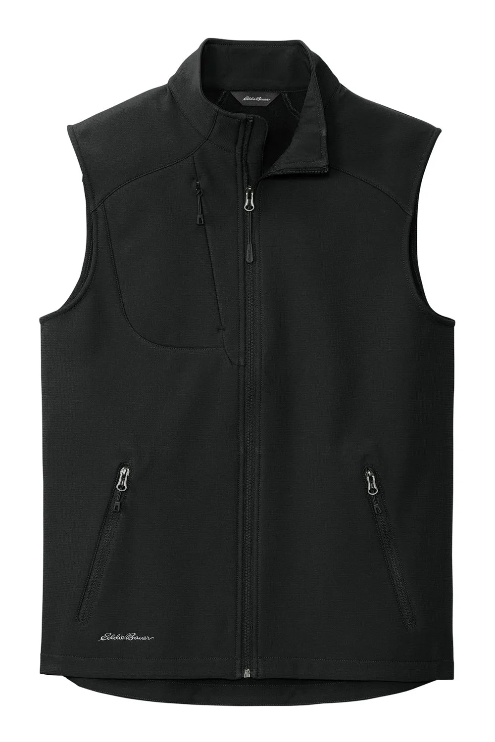 Eddie Bauer Mens Stretch Soft Shell Full Zip Vest - Deep Black  Exquisite Clothing Eddie-Bauer