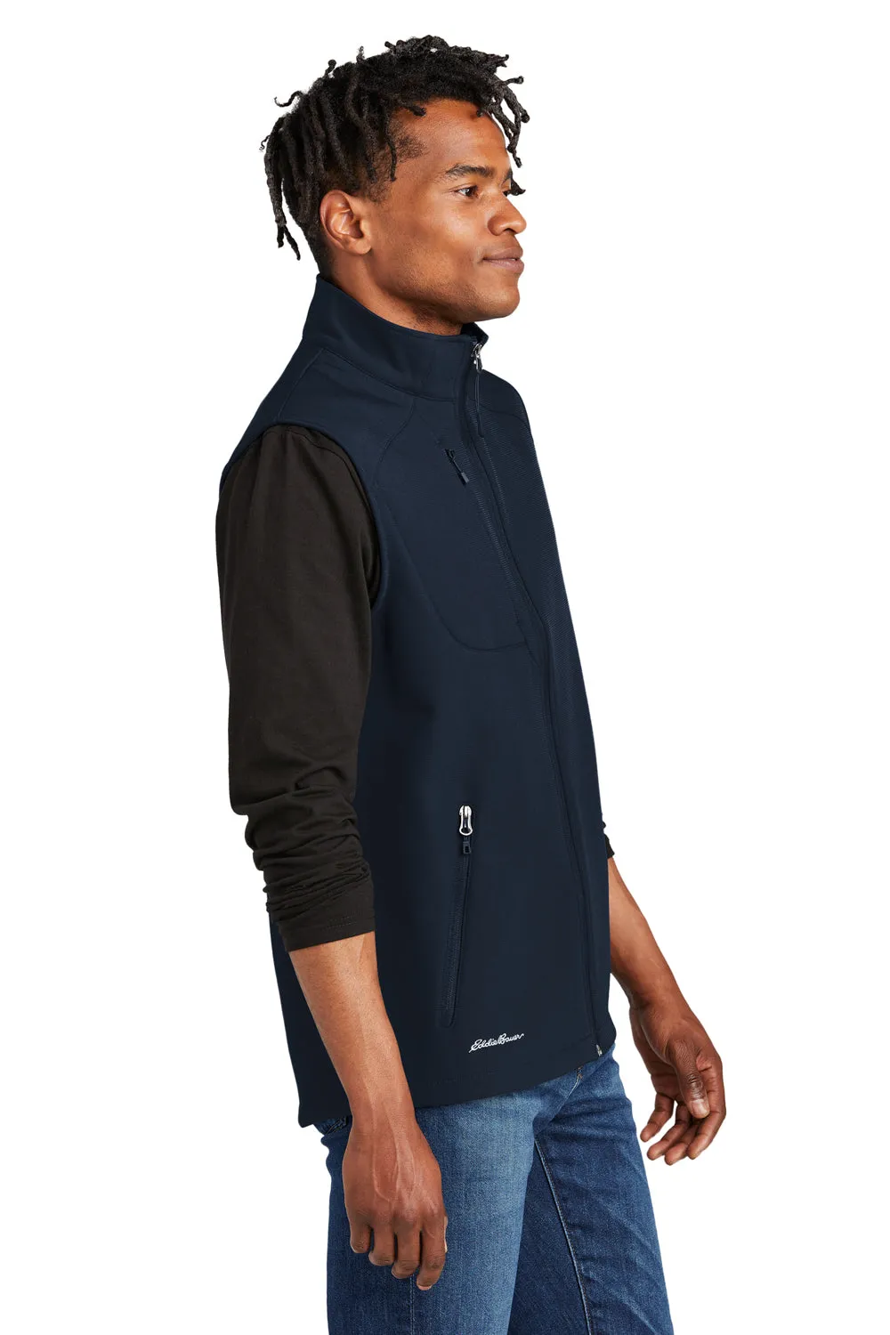 Eddie Bauer Mens Stretch Soft Shell Full Zip Vest - River Navy Blue