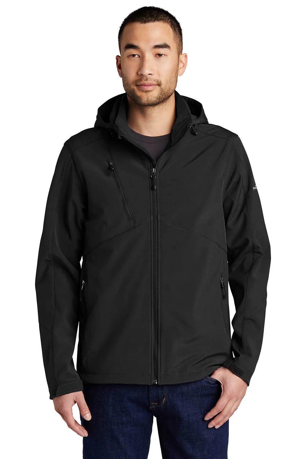 Eddie Bauer Mens Water Resistant Full Zip Hooded Jacket - Black  Exquisite Clothing Eddie-Bauer
