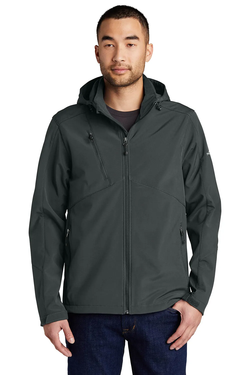 Eddie Bauer Mens Water Resistant Full Zip Hooded Jacket - Steel Grey  Exquisite Clothing Eddie-Bauer