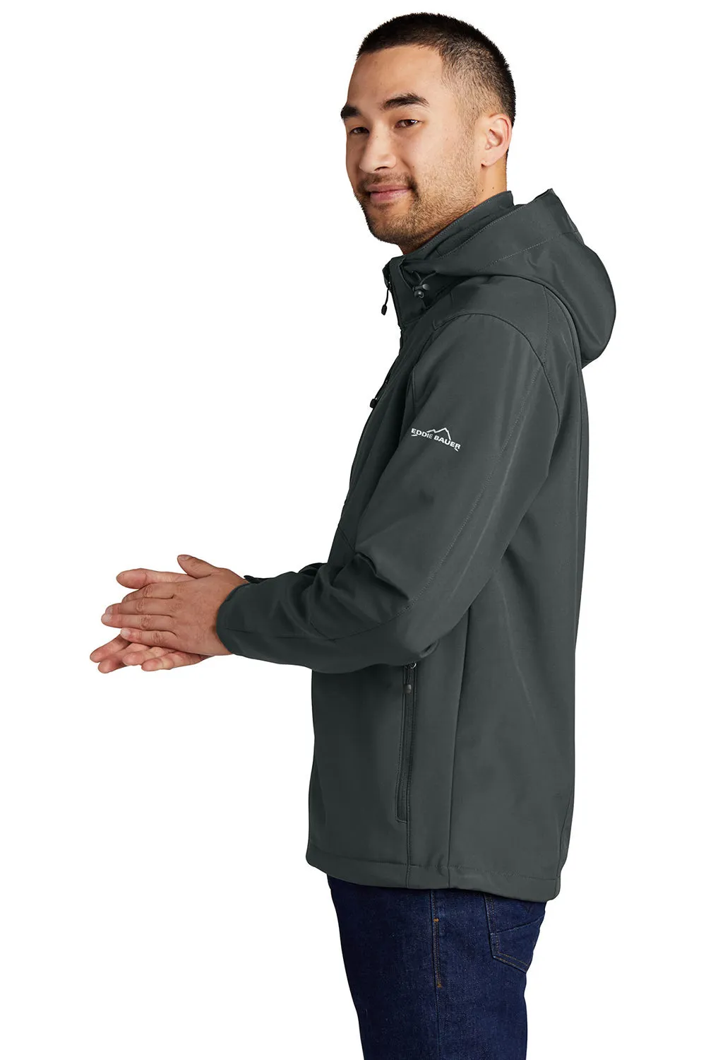 Eddie Bauer Mens Water Resistant Full Zip Hooded Jacket - Steel Grey  Exquisite Clothing Eddie-Bauer