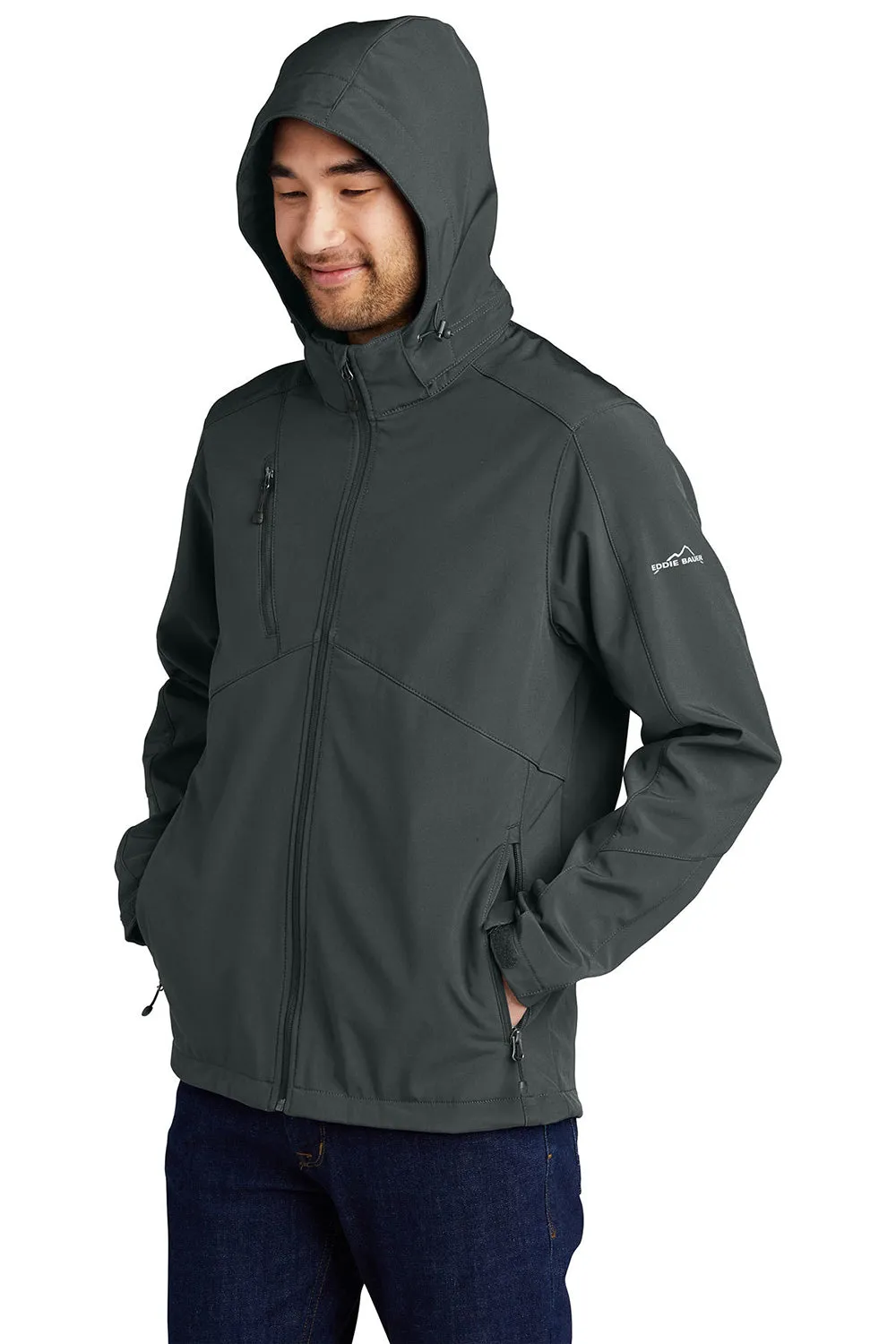 Eddie Bauer Mens Water Resistant Full Zip Hooded Jacket - Steel Grey  Exquisite Clothing Eddie-Bauer