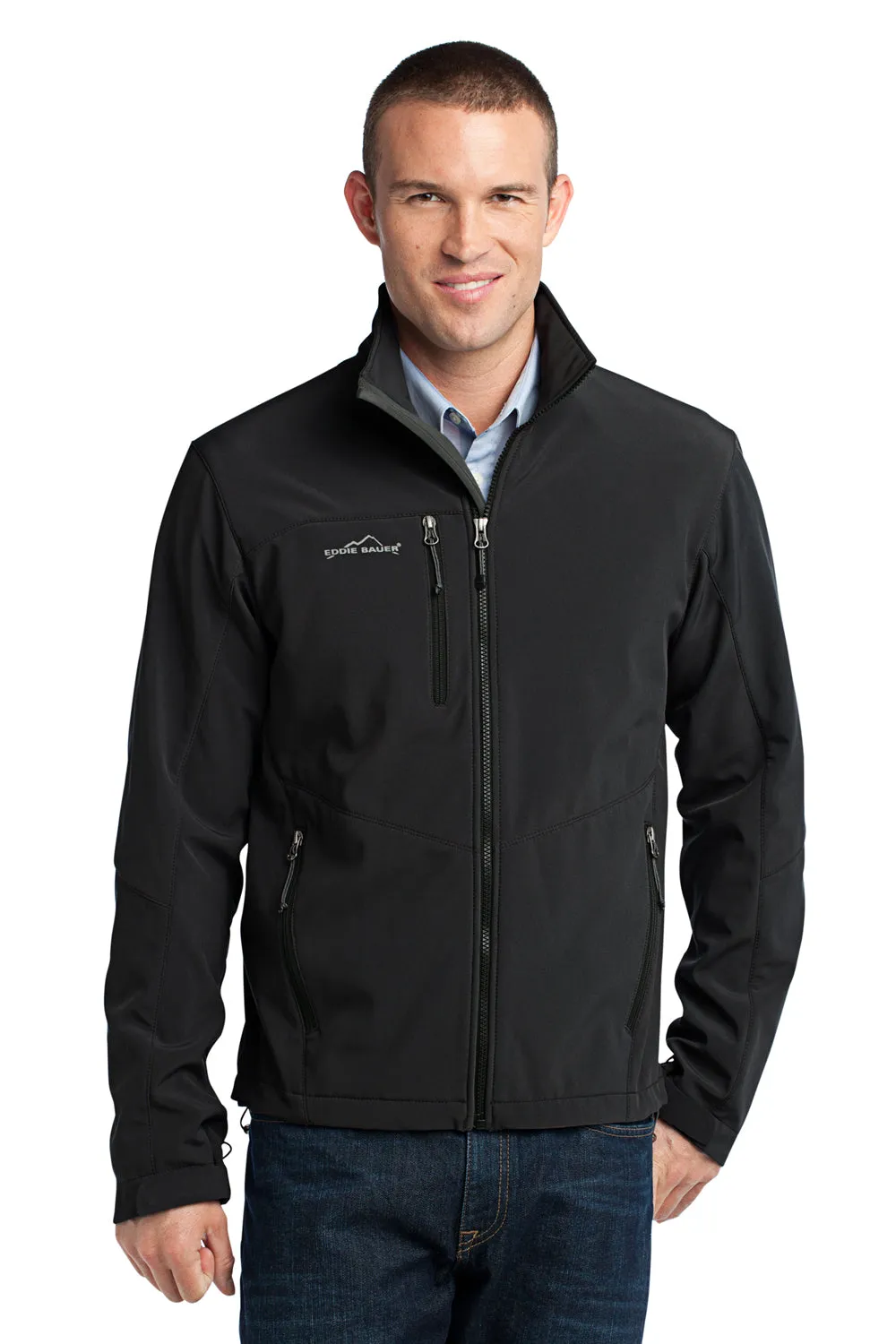 Eddie Bauer Mens Water Resistant Full Zip Jacket - Black  Exquisite Clothing Eddie-Bauer