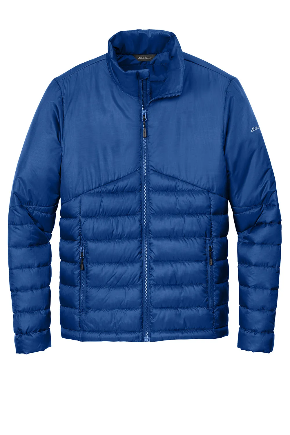 Eddie Bauer Mens Water Resistant Quilted Full Zip Jacket - Cobalt Blue