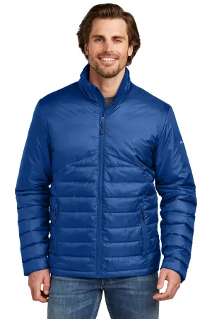 Eddie Bauer Mens Water Resistant Quilted Full Zip Jacket - Cobalt Blue