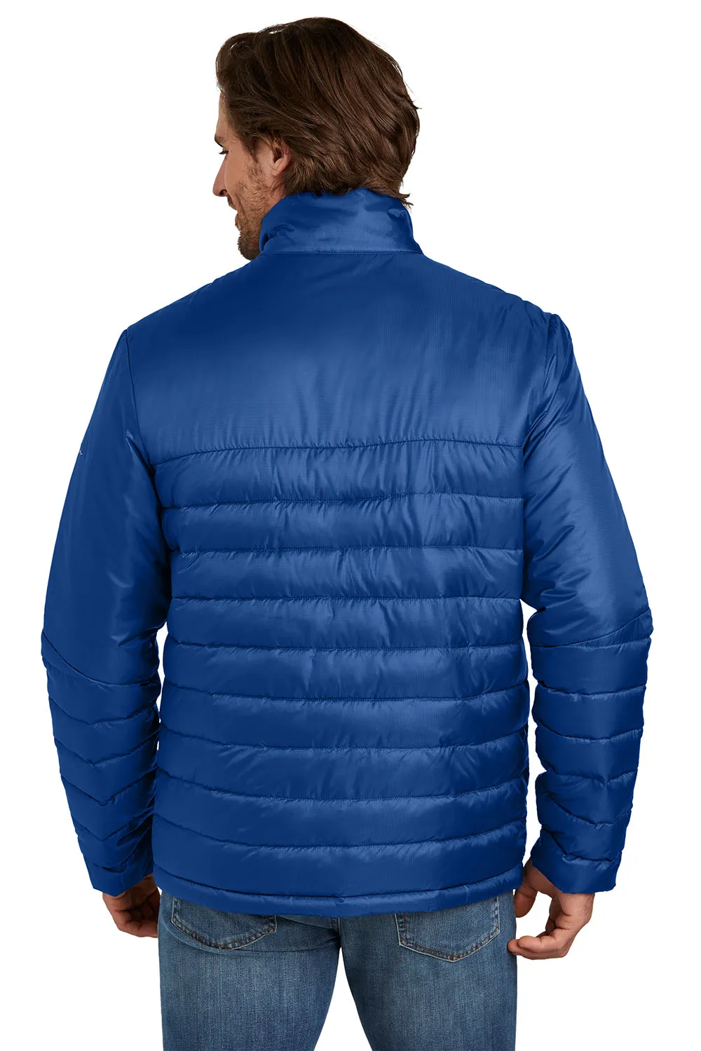 Eddie Bauer Mens Water Resistant Quilted Full Zip Jacket - Cobalt Blue