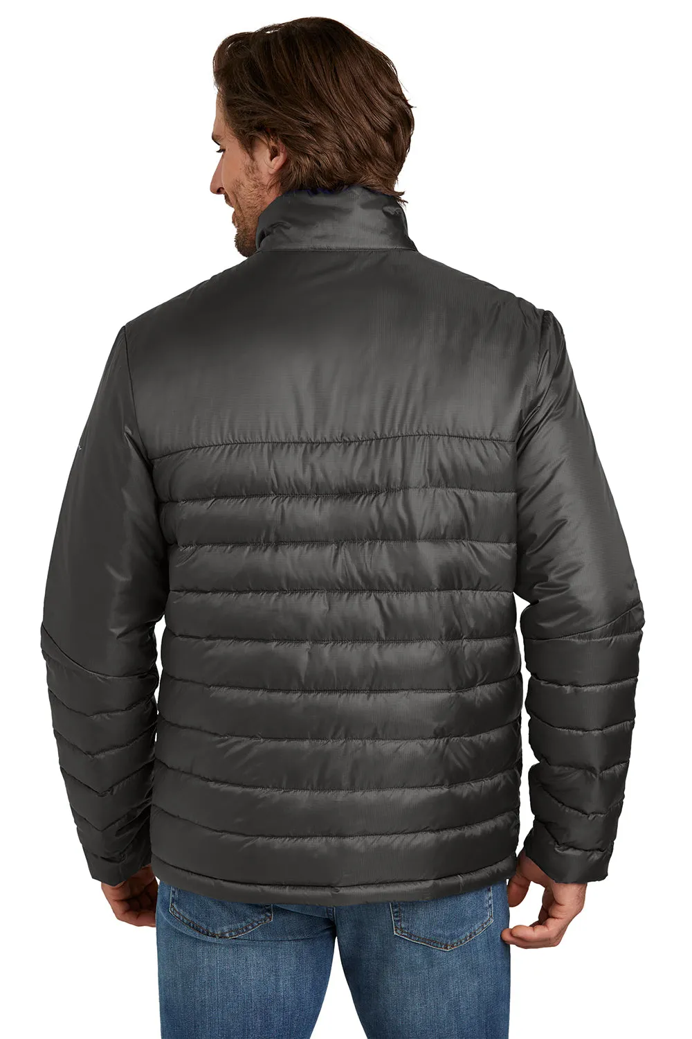 Eddie Bauer Mens Water Resistant Quilted Full Zip Jacket - Iron Gate Grey  Exquisite Clothing Eddie-Bauer