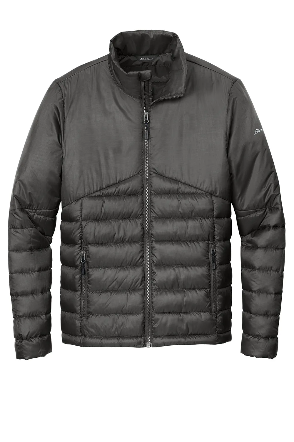 Eddie Bauer Mens Water Resistant Quilted Full Zip Jacket - Iron Gate Grey  Exquisite Clothing Eddie-Bauer