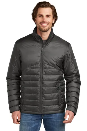 Eddie Bauer Mens Water Resistant Quilted Full Zip Jacket - Iron Gate Grey  Exquisite Clothing Eddie-Bauer