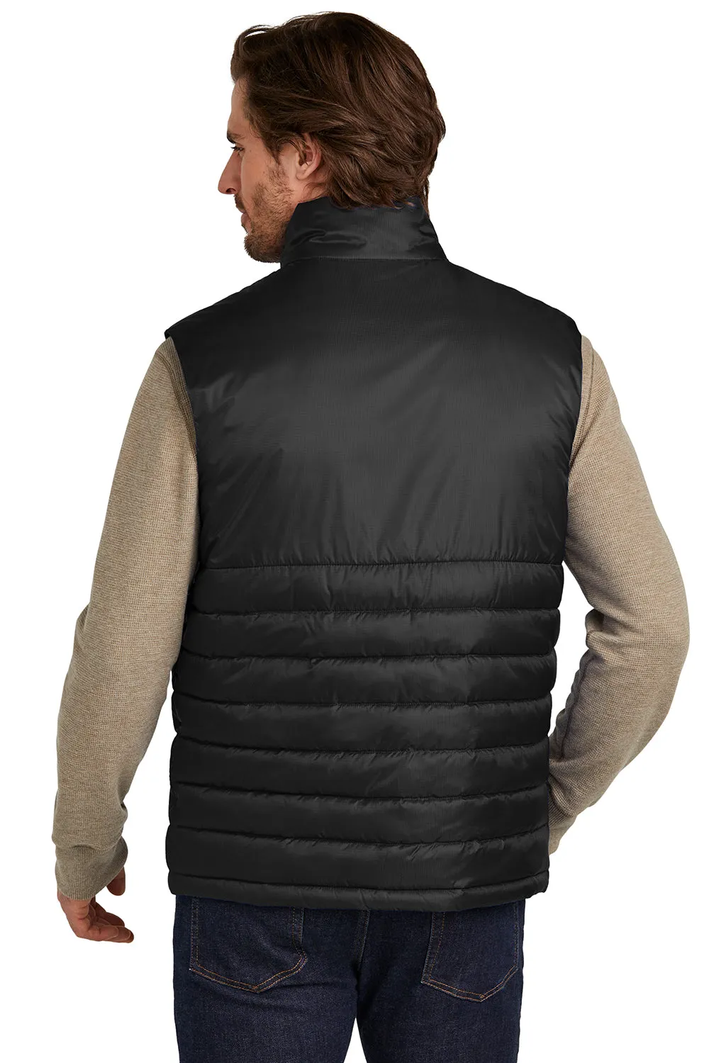 Eddie Bauer Mens Water Resistant Quilted Full Zip Vest - Deep Black  Exquisite Clothing Eddie-Bauer