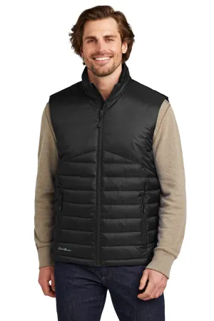 Eddie Bauer Mens Water Resistant Quilted Full Zip Vest - Deep Black  Exquisite Clothing Eddie-Bauer