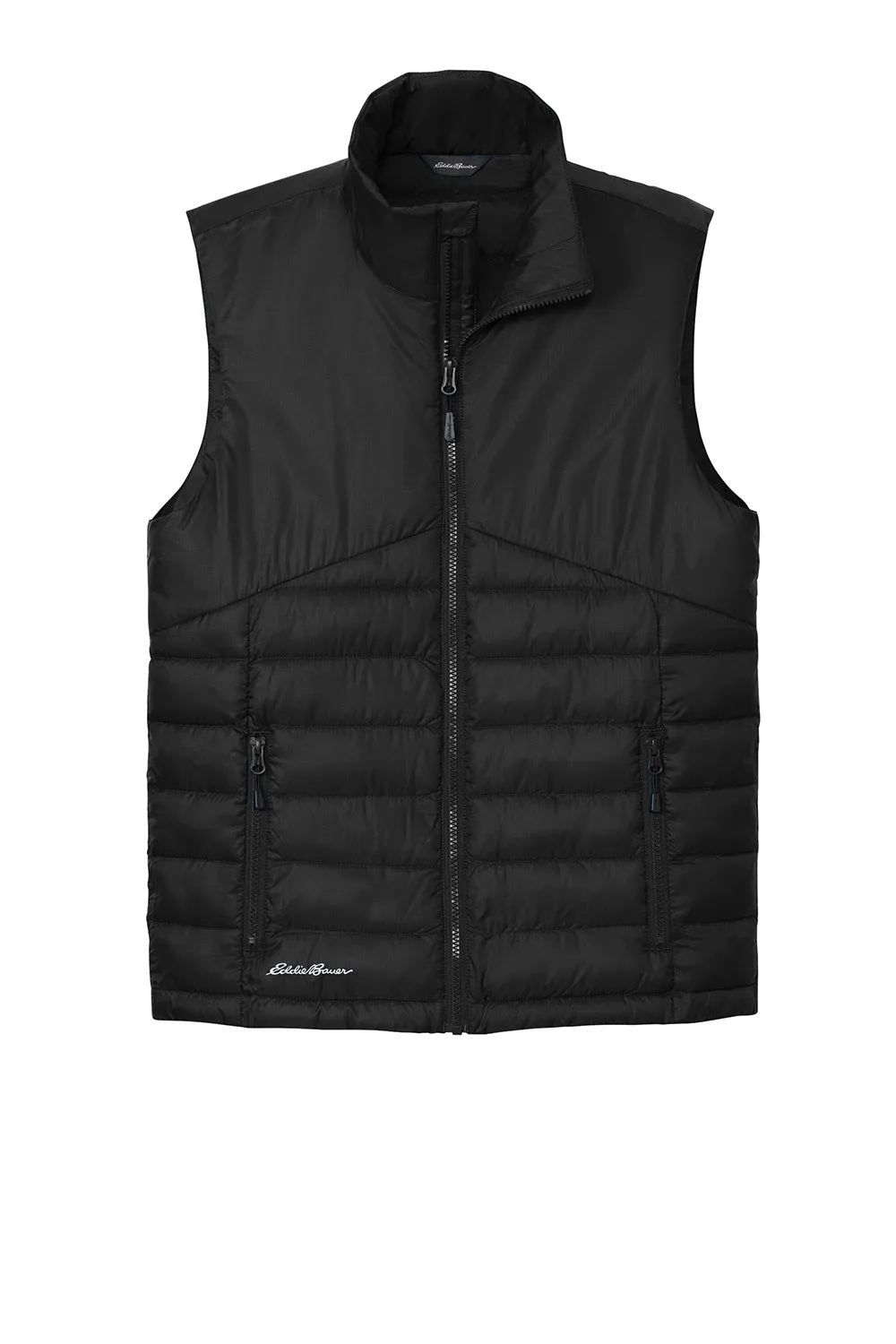 Eddie Bauer Mens Water Resistant Quilted Full Zip Vest - Deep Black  Exquisite Clothing Eddie-Bauer