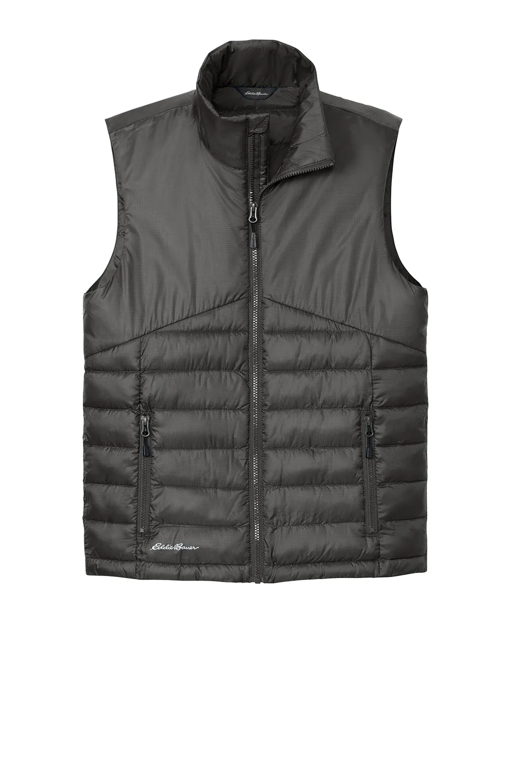 Eddie Bauer Mens Water Resistant Quilted Full Zip Vest - Iron Gate Grey  Exquisite Clothing Eddie-Bauer