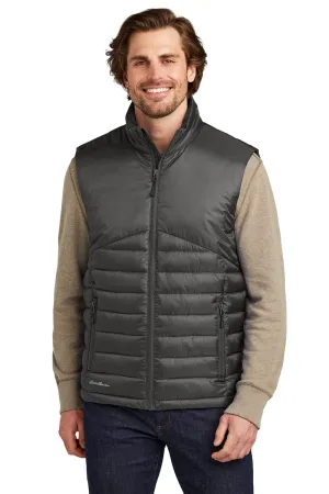 Eddie Bauer Mens Water Resistant Quilted Full Zip Vest - Iron Gate Grey  Exquisite Clothing Eddie-Bauer