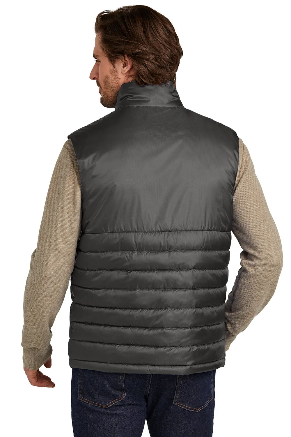 Eddie Bauer Mens Water Resistant Quilted Full Zip Vest - Iron Gate Grey  Exquisite Clothing Eddie-Bauer