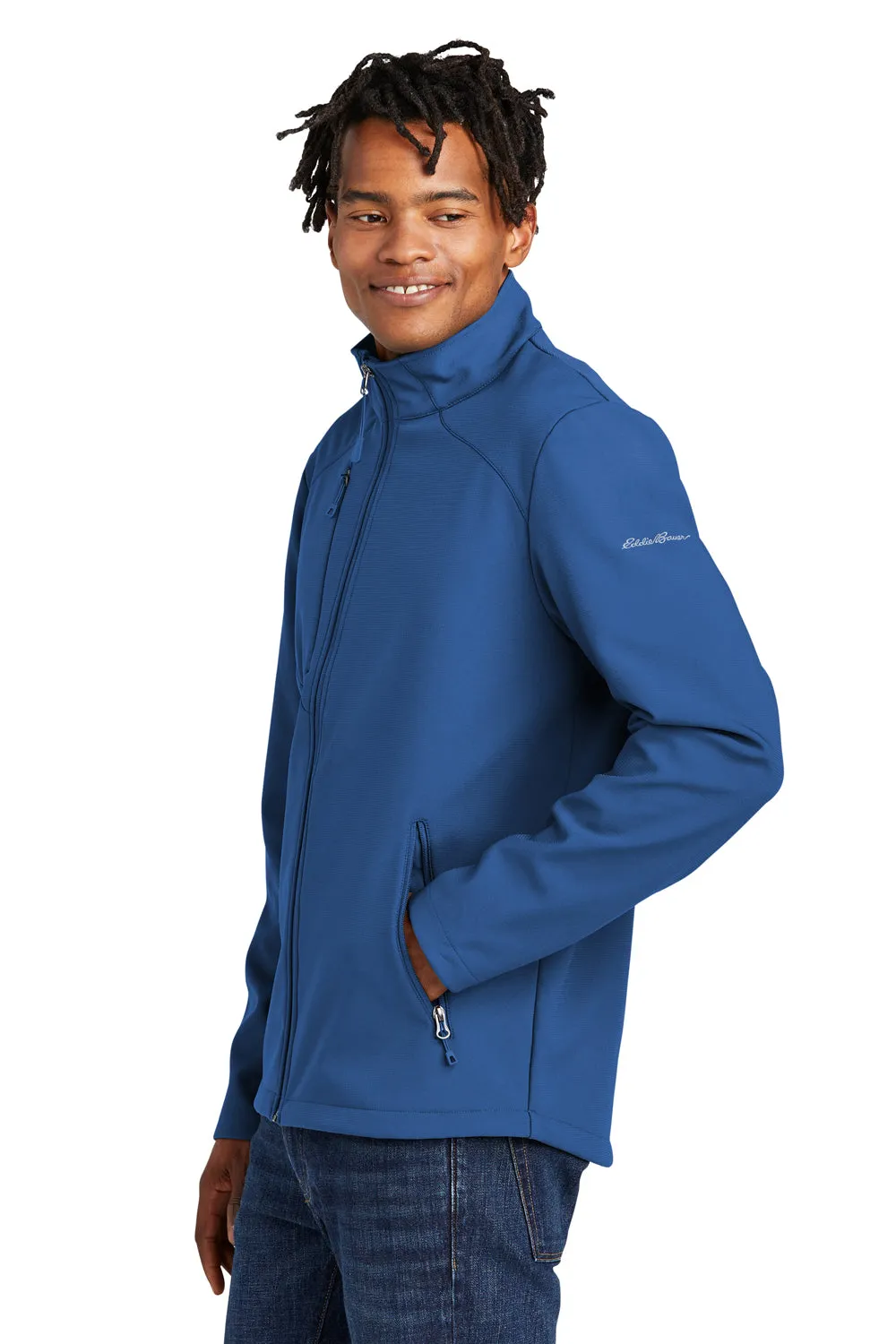 Eddie Bauer Mens Water Resistant Stretch Full Zip Soft Shell Jacket - Cobalt Blue  Exquisite Clothing Eddie-Bauer