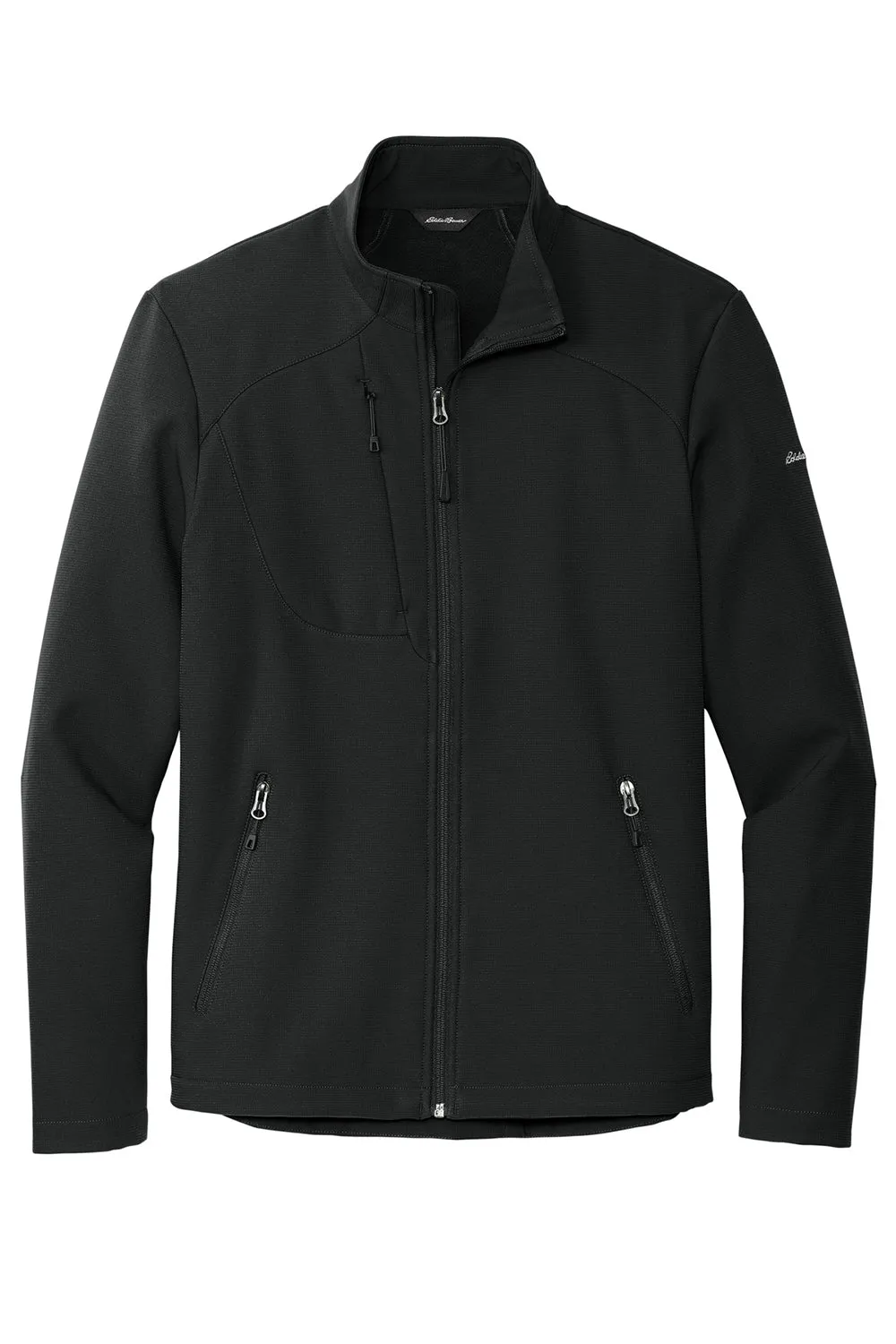 Eddie Bauer Mens Water Resistant Stretch Full Zip Soft Shell Jacket - Deep Black  Exquisite Clothing Eddie-Bauer