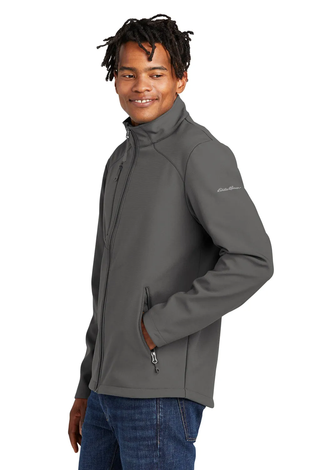Eddie Bauer Mens Water Resistant Stretch Full Zip Soft Shell Jacket - Iron Gate Grey