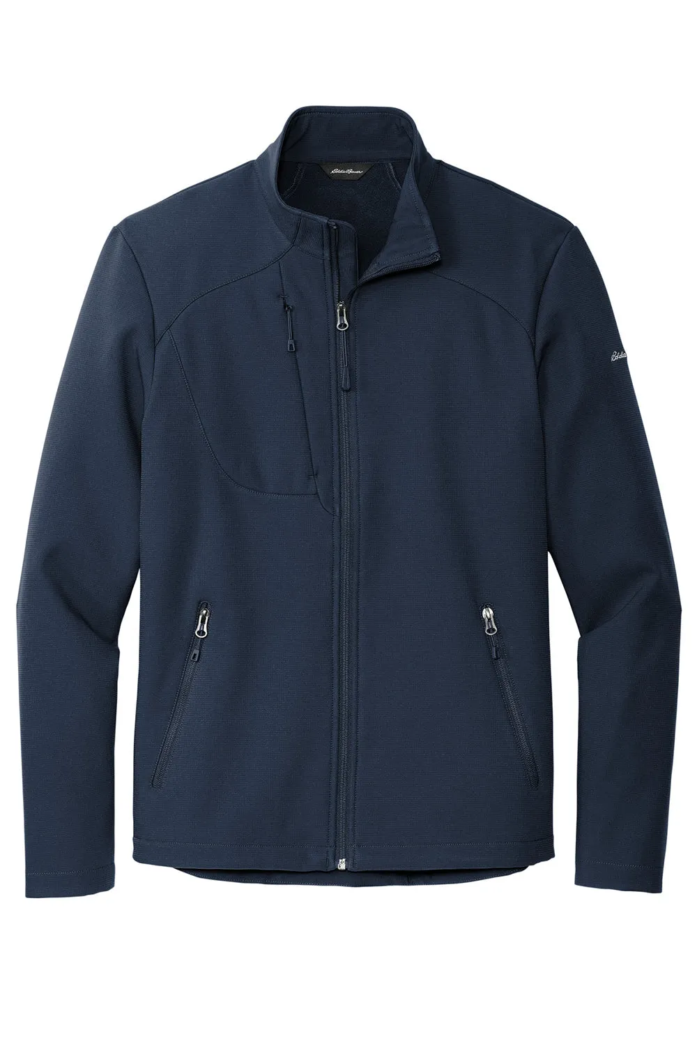 Eddie Bauer Mens Water Resistant Stretch Full Zip Soft Shell Jacket - River Navy Blue
