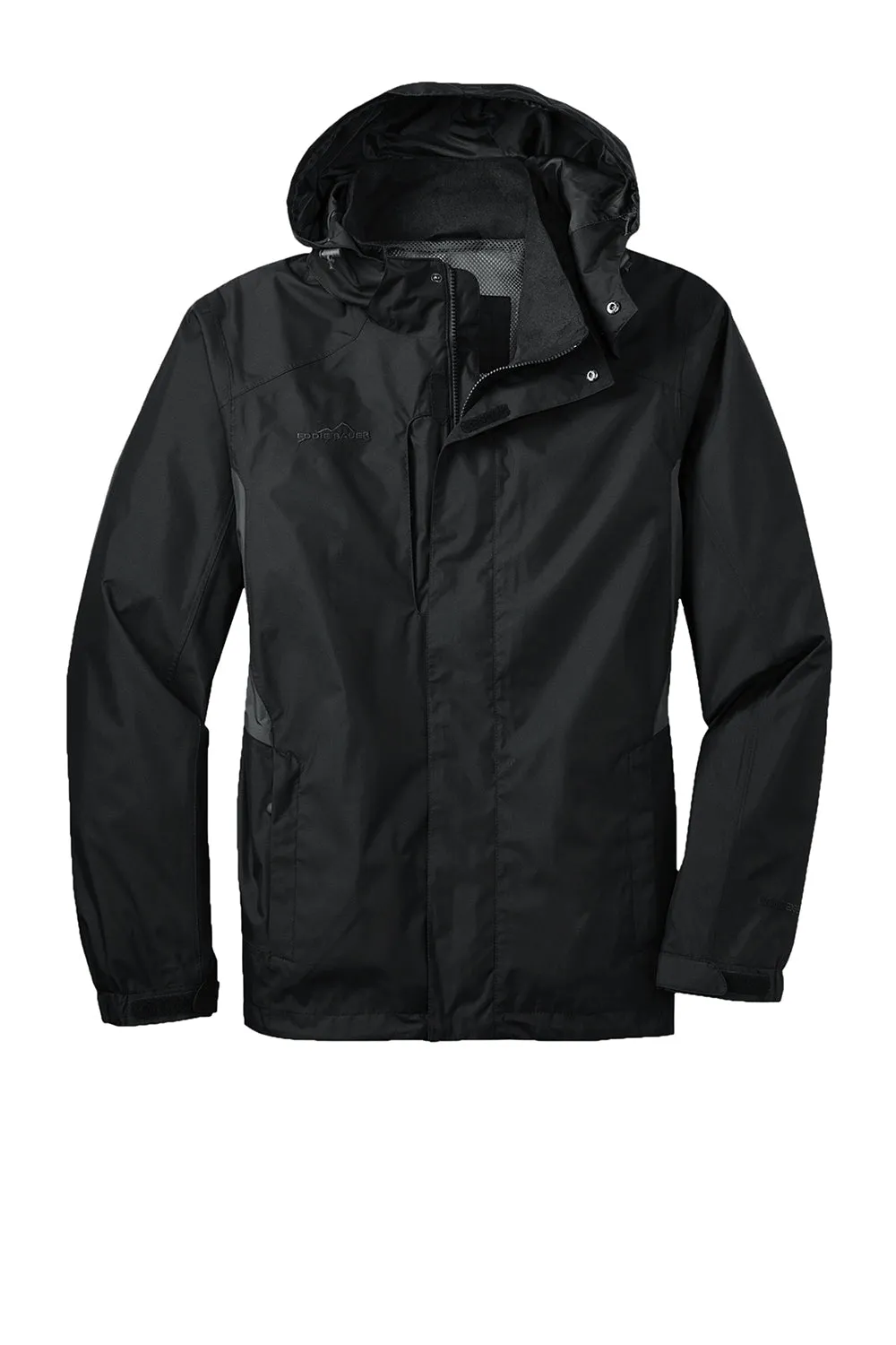 Eddie Bauer Mens Waterproof Full Zip Hooded Jacket - Black  Exquisite Clothing Eddie-Bauer