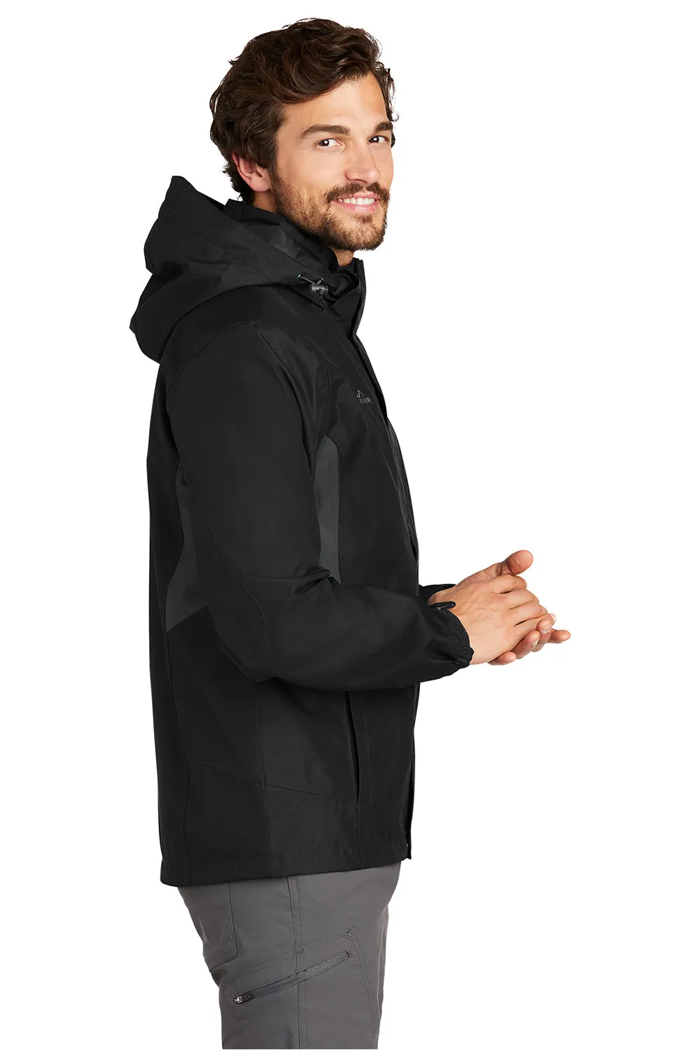Eddie Bauer Mens Waterproof Full Zip Hooded Jacket - Black  Exquisite Clothing Eddie-Bauer