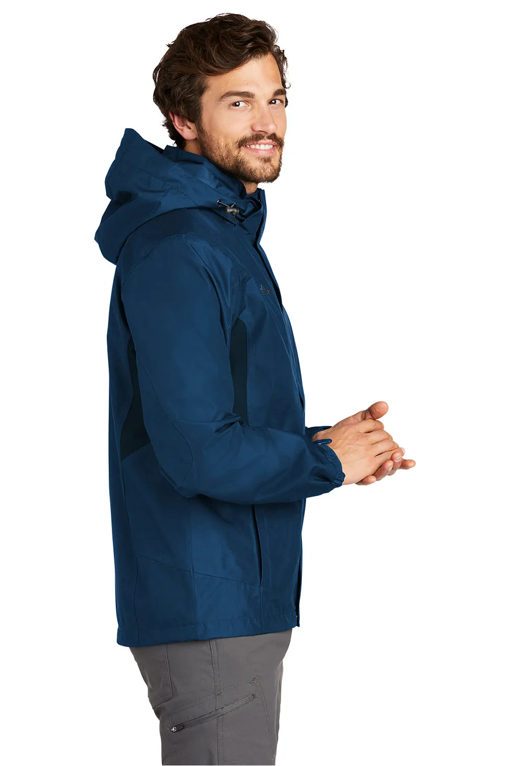 Eddie Bauer Mens Waterproof Full Zip Hooded Jacket - Deep Sea Blue  Exquisite Clothing Eddie-Bauer