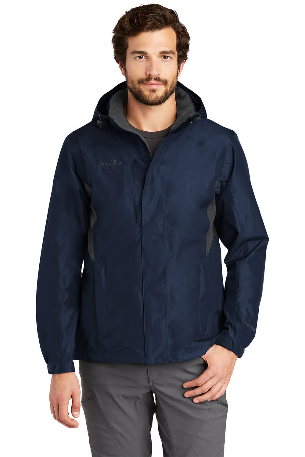 Eddie Bauer Mens Waterproof Full Zip Hooded Jacket - River Navy Blue  Exquisite Clothing Eddie-Bauer