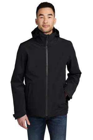 Eddie Bauer Mens WeatherEdge 3-in-1 Water Resistant Full Zip Hooded Jacket - Black/Storm Grey  Exquisite Clothing Eddie-Bauer