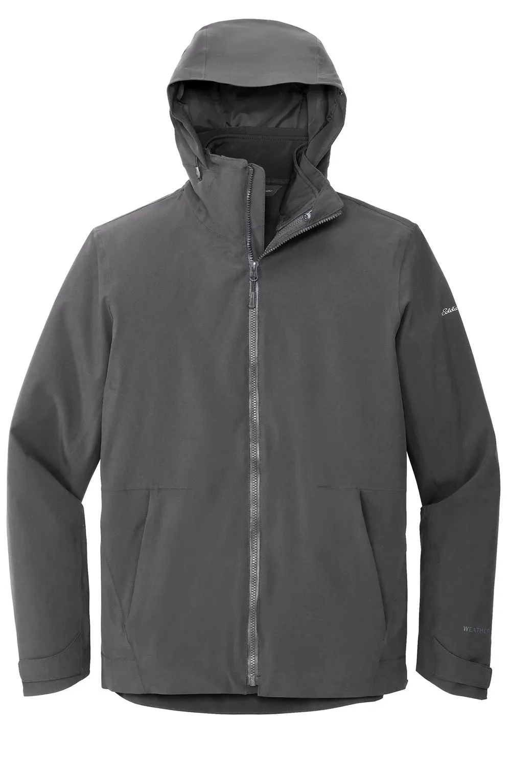 Eddie Bauer Mens WeatherEdge 3-in-1 Water Resistant Full Zip Hooded Jacket - Steel Grey/Metal Grey  Exquisite Clothing Eddie-Bauer