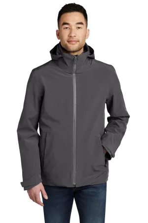 Eddie Bauer Mens WeatherEdge 3-in-1 Water Resistant Full Zip Hooded Jacket - Steel Grey/Metal Grey  Exquisite Clothing Eddie-Bauer