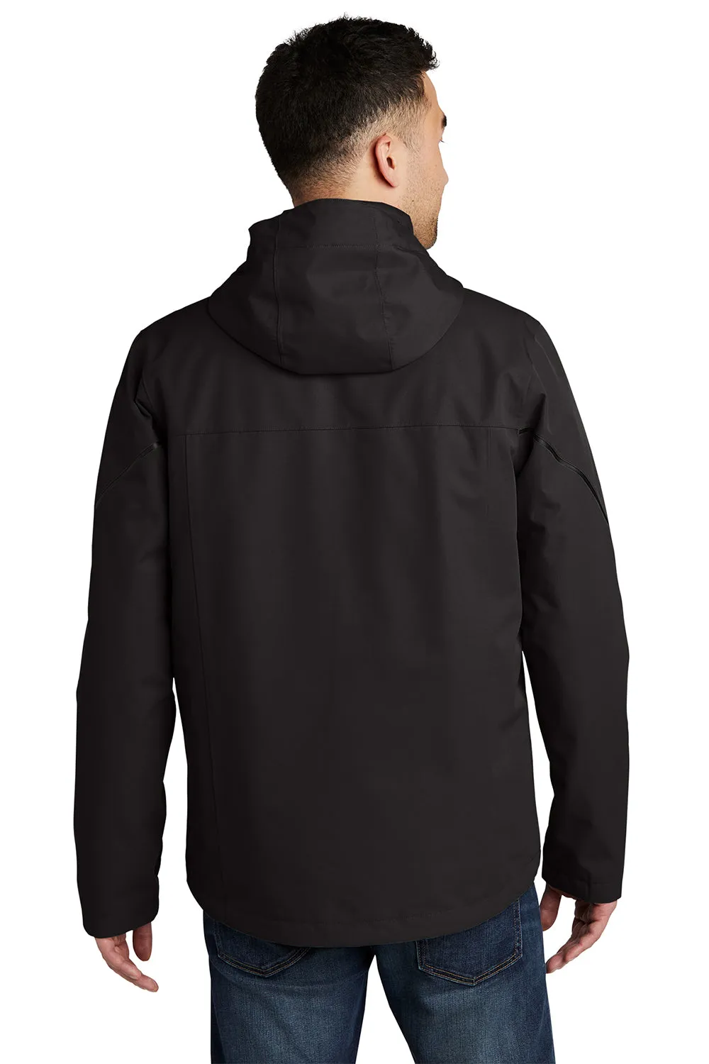 Eddie Bauer Mens WeatherEdge Plus 3-in-1 Waterproof Full Zip Hooded Jacket - Black  Exquisite Clothing Eddie-Bauer