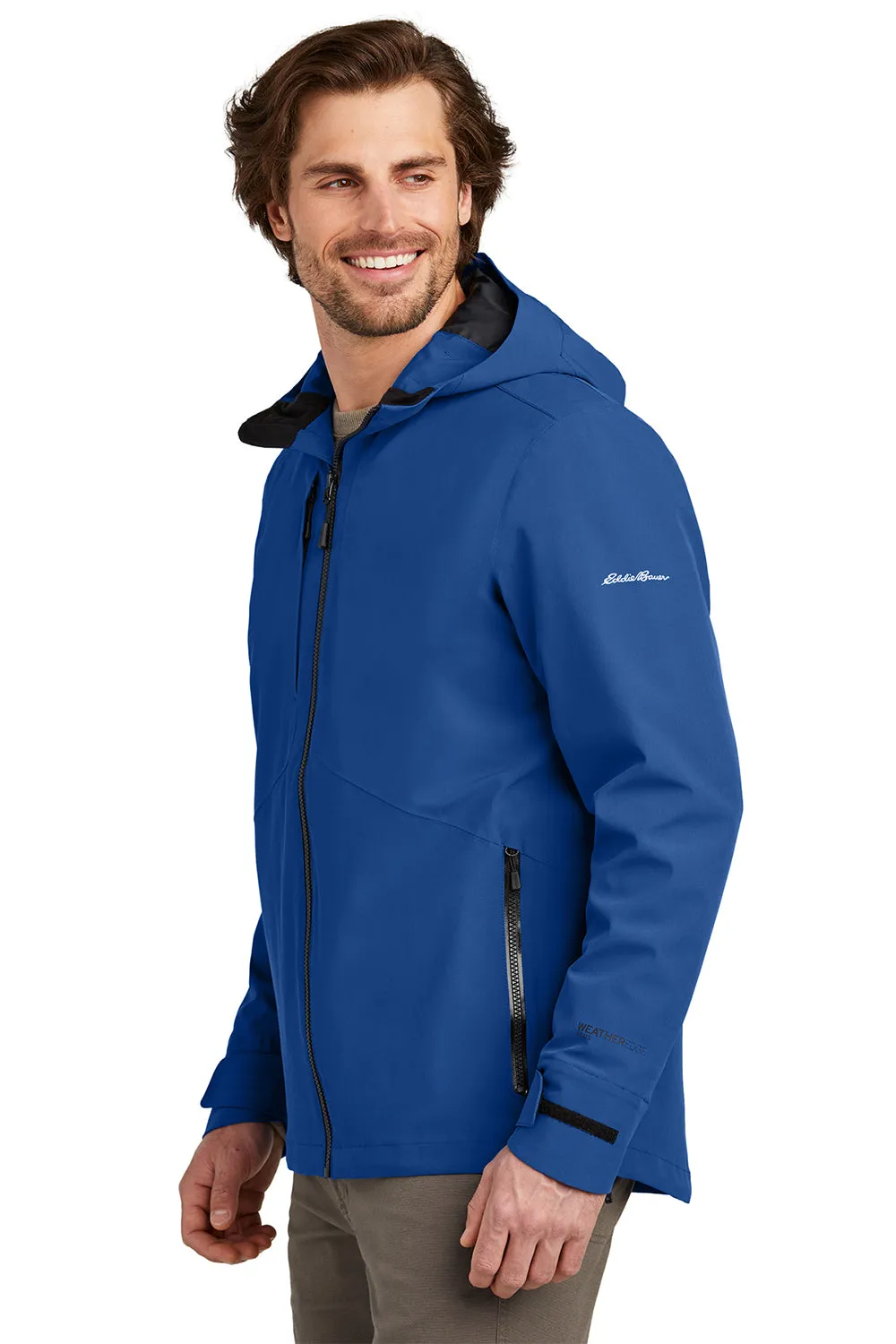 Eddie Bauer Mens WeatherEdge Plus Waterproof Full Zip Hooded Jacket - Cobalt Blue